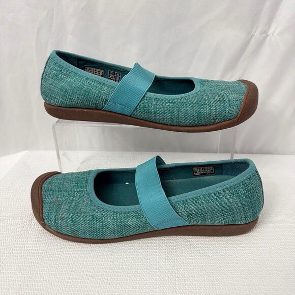Keen Shoes Womens Size 10 Sienna Mary Jane Canvas Teal Slip On Flat - Picture 10 of 12